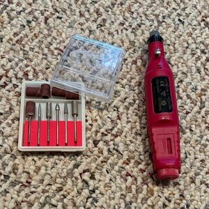 Hot Pink Electric Nail Drill Set. Missing Cord/Charger